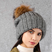 S2018-5-gray Шапка жен. 25%альпака 50%шерсть 25%полиамид б/р FABRETTI